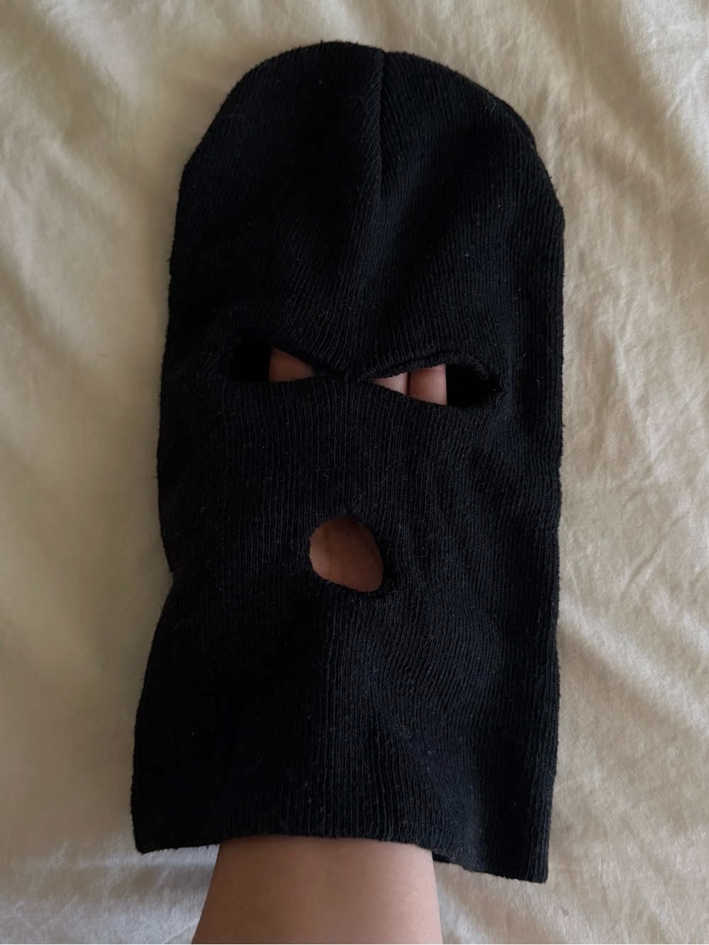 Black 3 Hole Ski Mask Balaclava Knit Face Cover Winter Tactical One Size y2k